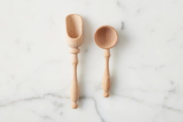 Beechwood Salt and Sugar Spoon Set