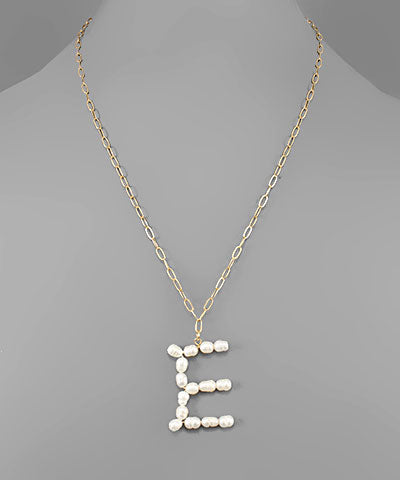 Pearl Initial Necklace-Multiple Options