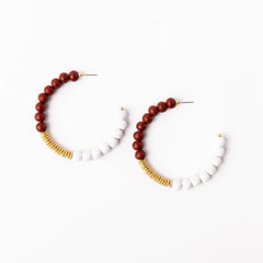 Kelly Beaded Hoop Earrings-3 Colors-3 Sizes