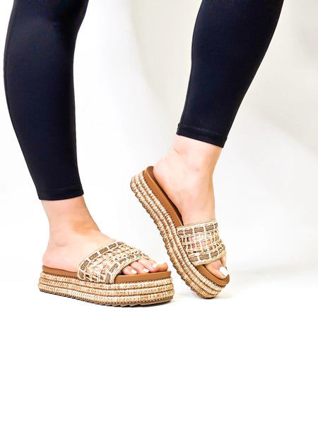 Hey Girl by Corky's Raffia Hangover Sandals