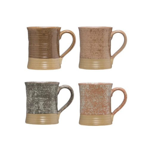 Stoneware Mug with Glaze, 4 Colors