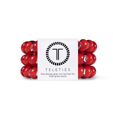 Teleties Spiral Hair Coils| Scarlet Red Hair Ties-Multiple Options