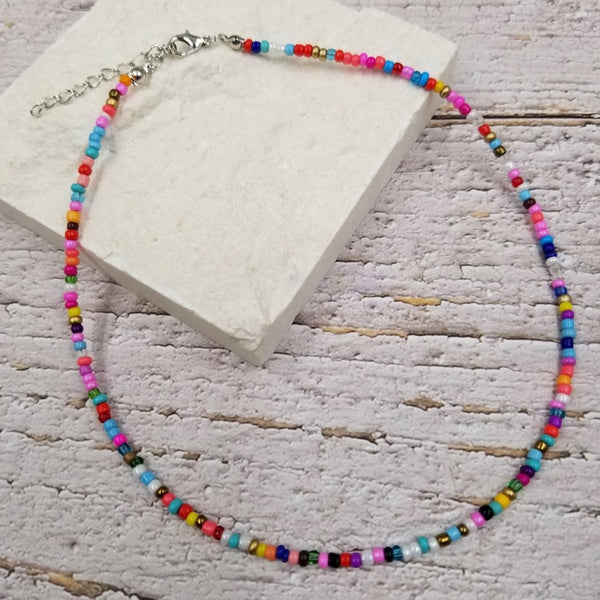 Boho Layered Colorful Seed Beads Necklace-Multiple Options