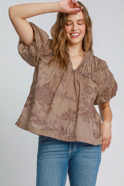 Latte Toile Top