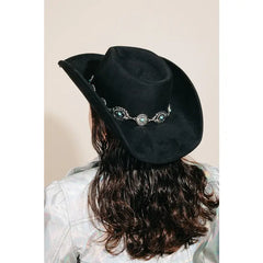 Concho Disc Chain Cowboy Hat-2 Colors