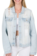 Super Light Distressed Denim Jacket