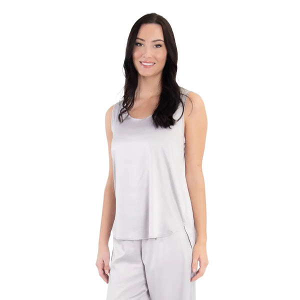 Amanda Blu Silver Grey Satin Tank Top