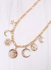 Carah Charm Necklace Gold