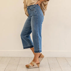 Judy Blue Sloane High Rise Wide Leg Crop Jeans