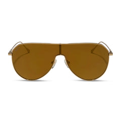 DIFF Dash Shield Copper Metal Brown Gold Flash Sunglasses