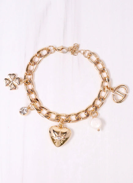 Costello Charm Bracelet Gold