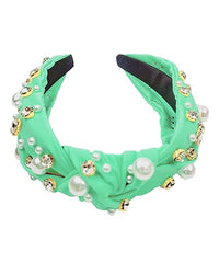 Pearl and Rhinestone Headbands - 9 Colors