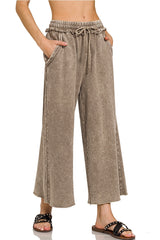 Acid Washed Palazzo Pants-Multiple Options