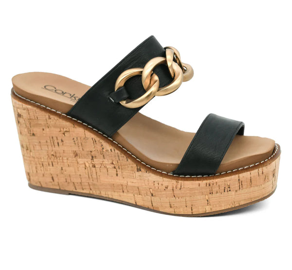 Hey Girl by Corky's On Vacay Wedge Sandal-Black