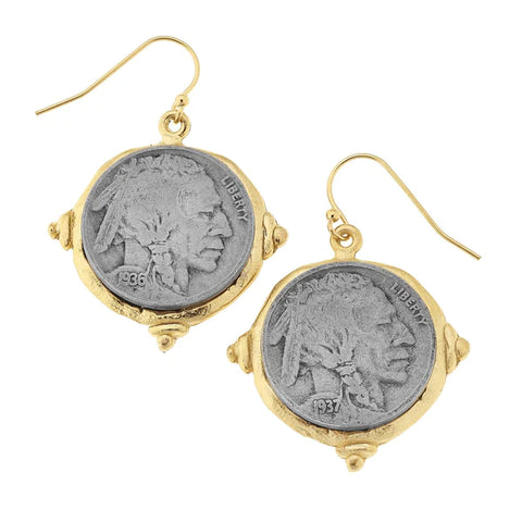 American Indian Nickel Earrings