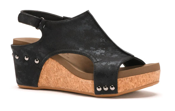 Corky's Carley Wedge-Metallic Black