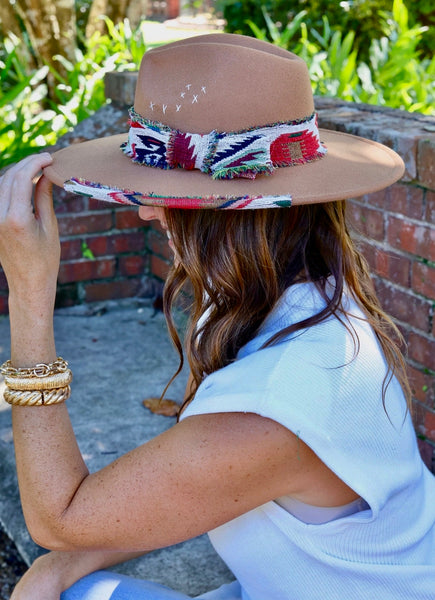 Lucie Hat with Aztec Accents-Multiple Color Options