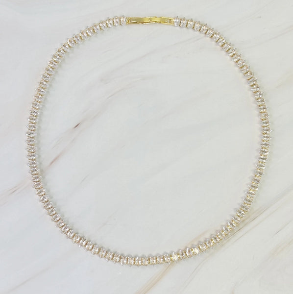 Marquise Cut Sparkle Tennis Necklace