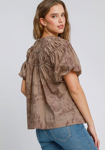 Latte Toile Top