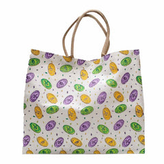 Mardi Gras Doubloon Jute Carryall Tote