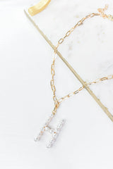 Gold/Pearl/Chain Linked Letter Necklace-Multiple Options