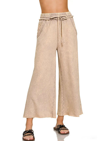 Acid Washed Palazzo Pants-Multiple Options