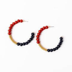 Kelly Beaded Hoop Earrings-3 Colors-3 Sizes