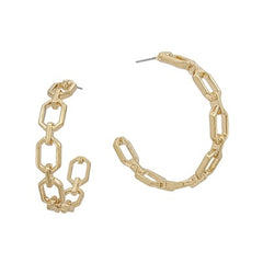 Chain Hoop Earrings - 2 Colors