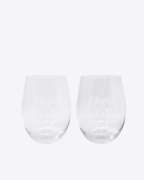 Draper James Stemless Wine Glass Set-2 Options