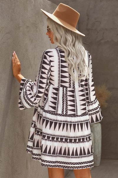 Aztec Ruffle Dress