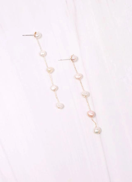 Tierney Pearl Drop Earring Cream