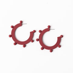 Astrid Earrings-Small, Medium or Large-Red, Navy or Crimson