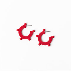 Astrid Earrings-Small, Medium or Large-Red, Navy or Crimson