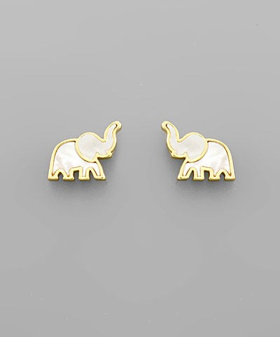 Enamel Elephant Earring Studs - 3 Colors