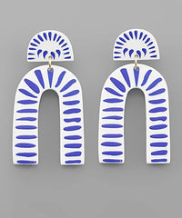 Blue and White Earrings - 4 Styles