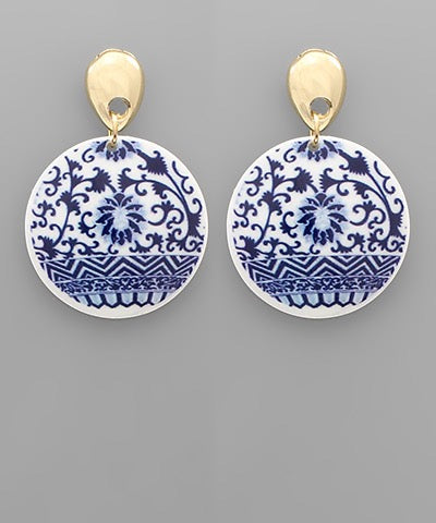 Blue and White Earrings - 4 Styles