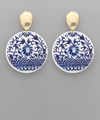 Blue and White Earrings - 4 Styles