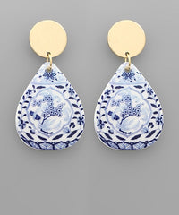 Blue and White Earrings - 4 Styles