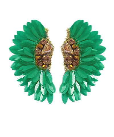 Green Winged Earrings - 2 Shades