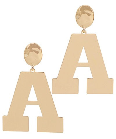 Big A Gold Earrings