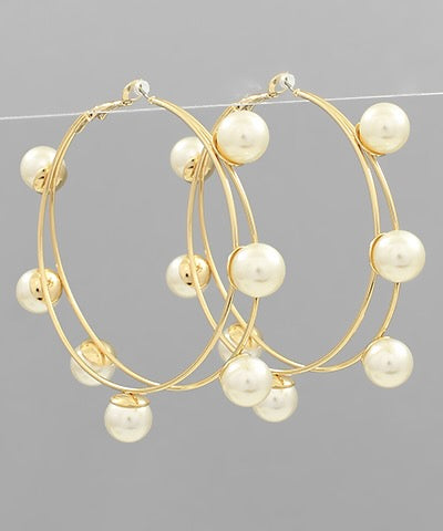 Pearl and Wire Hoops