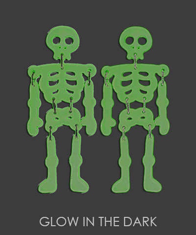 Glow In the Dark Skeleton Earrings