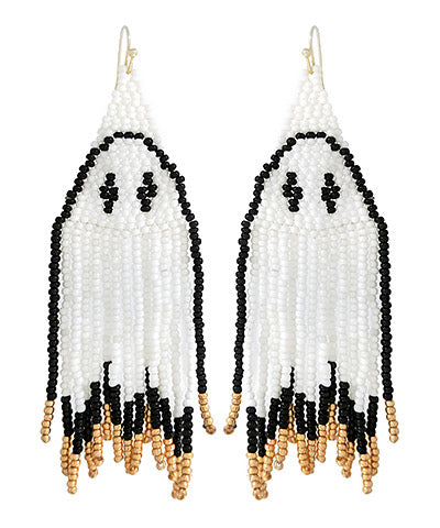 Beaded Ghost  Earrings