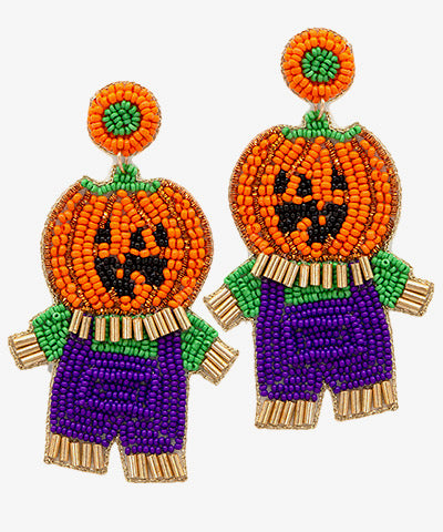 Pumpkin Scarecrow Earrings