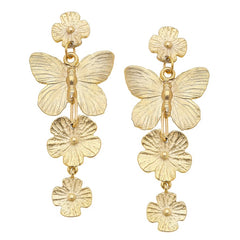 Vivian Butterfly + Flower Tier Earrings