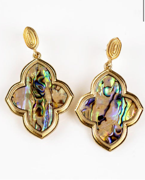 Priscilla Earrings in Abalone