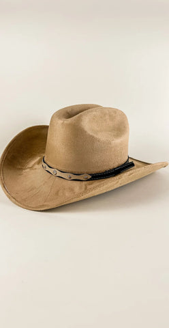 Texana Vegan Suede Cowboy Hat- Cappuccino