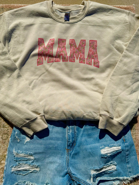 Mama Floral Pink Graphic Sweatshirt