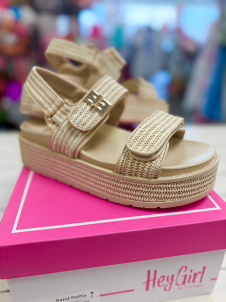 Go For It Sandal in Sand Raffia