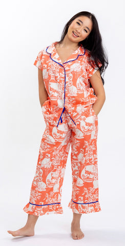 Imperial Treasures Luxe Sateen Capri Pajama Set